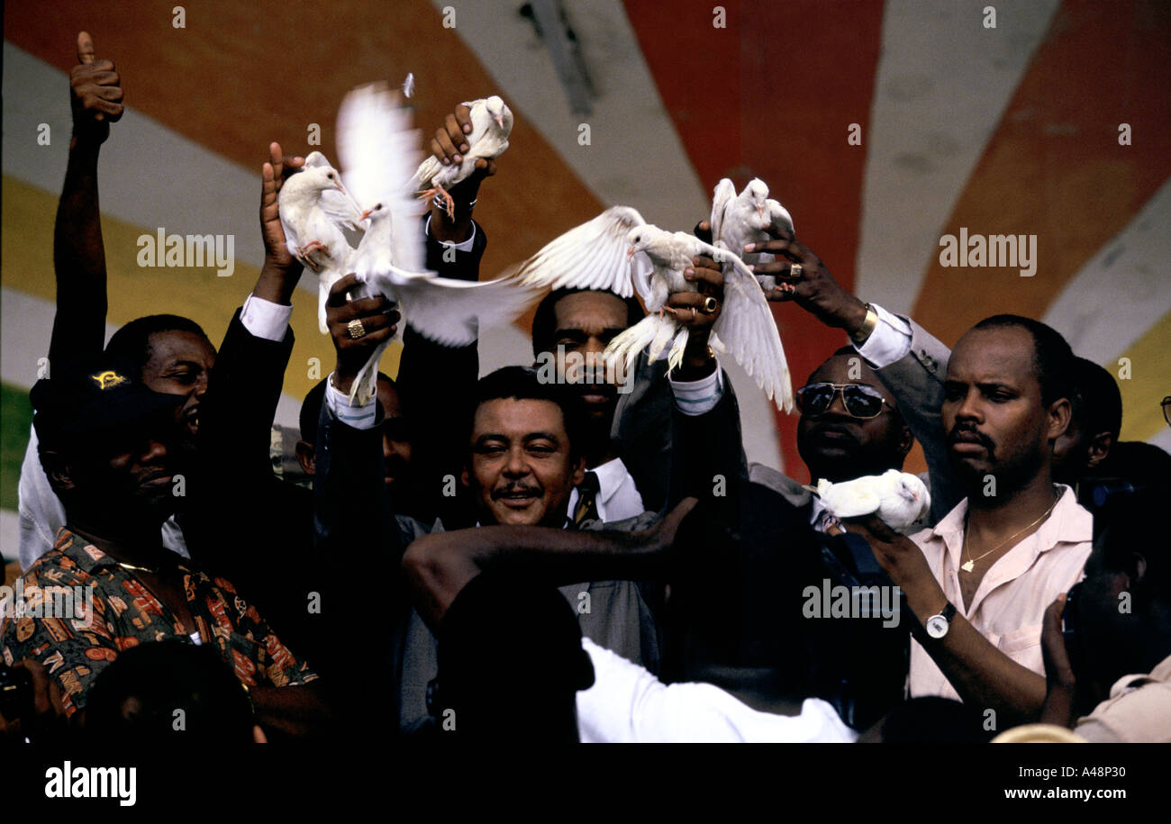 Pro american political rally in port au prince Stock Photo - Alamy