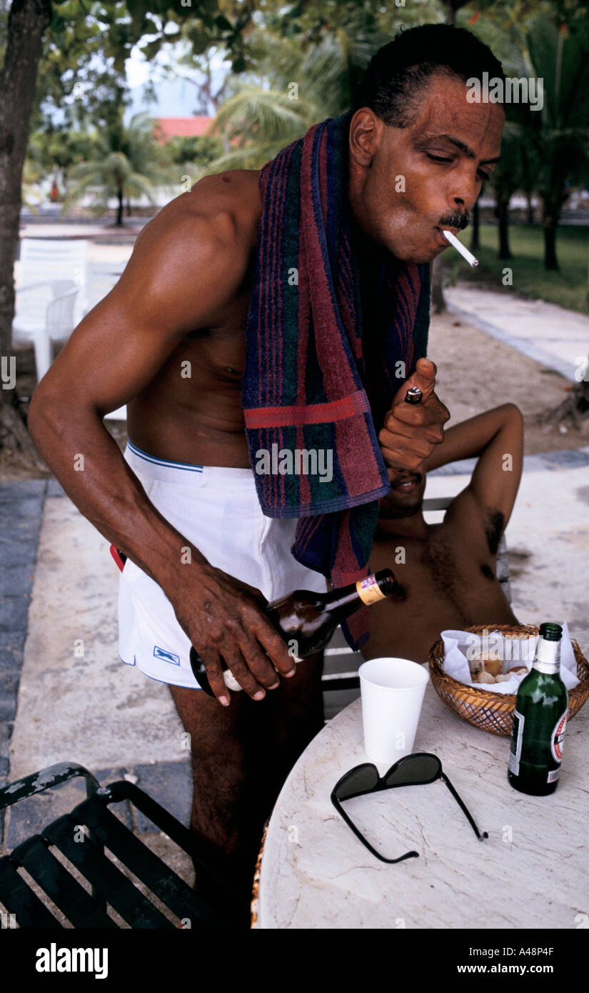 a rich haitian indulging himself at a country club on the outskirts of port au prince Stock Photo