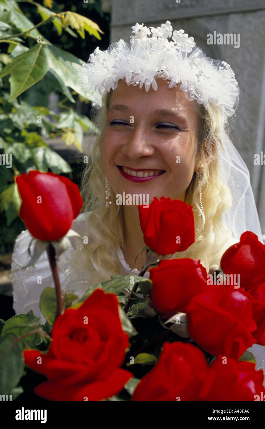 crimea a wedding taking place in yalta june 1994 Stock Photo