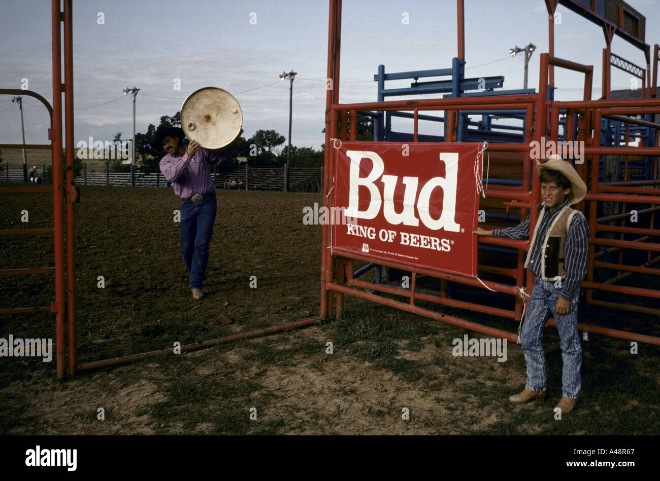 lincoln highway.Young cowboy at empty rodeo arena bellevue iowa 1993 ...