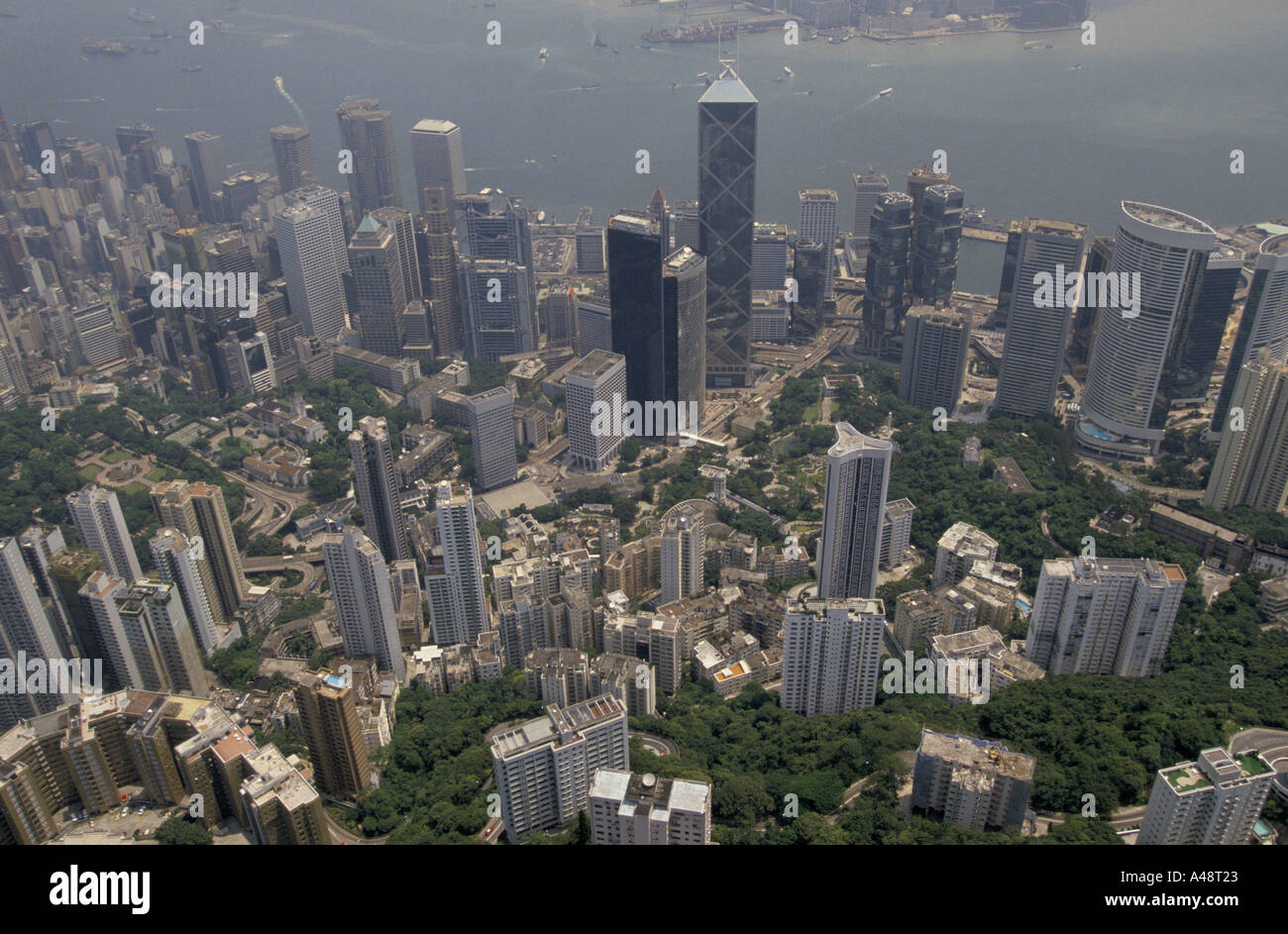 Hong kong downtown aerial view hi-res stock photography and images - Alamy