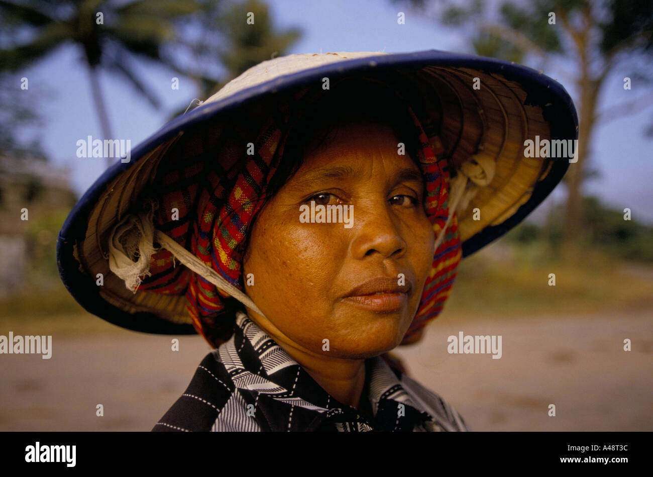 A muslim Cambodian woman or Chun peasant. Stock Photo