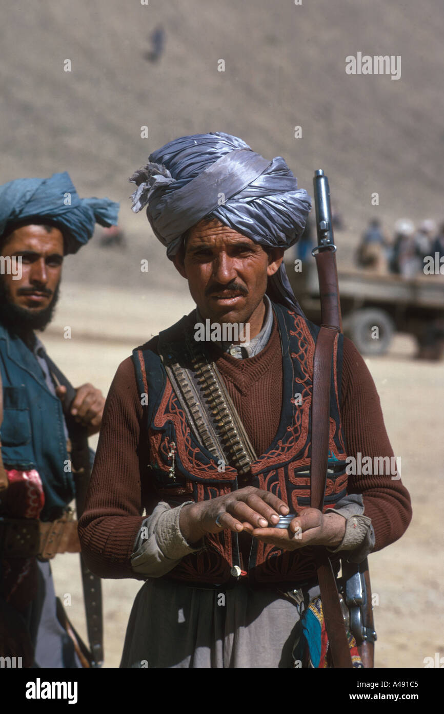 Pushtun man at Jeshn festival Bamiyan Afghanistan Stock Photo