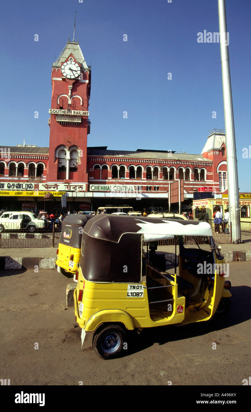 India Tamil Nadu Chennai Madras transport auto rickshaws at central