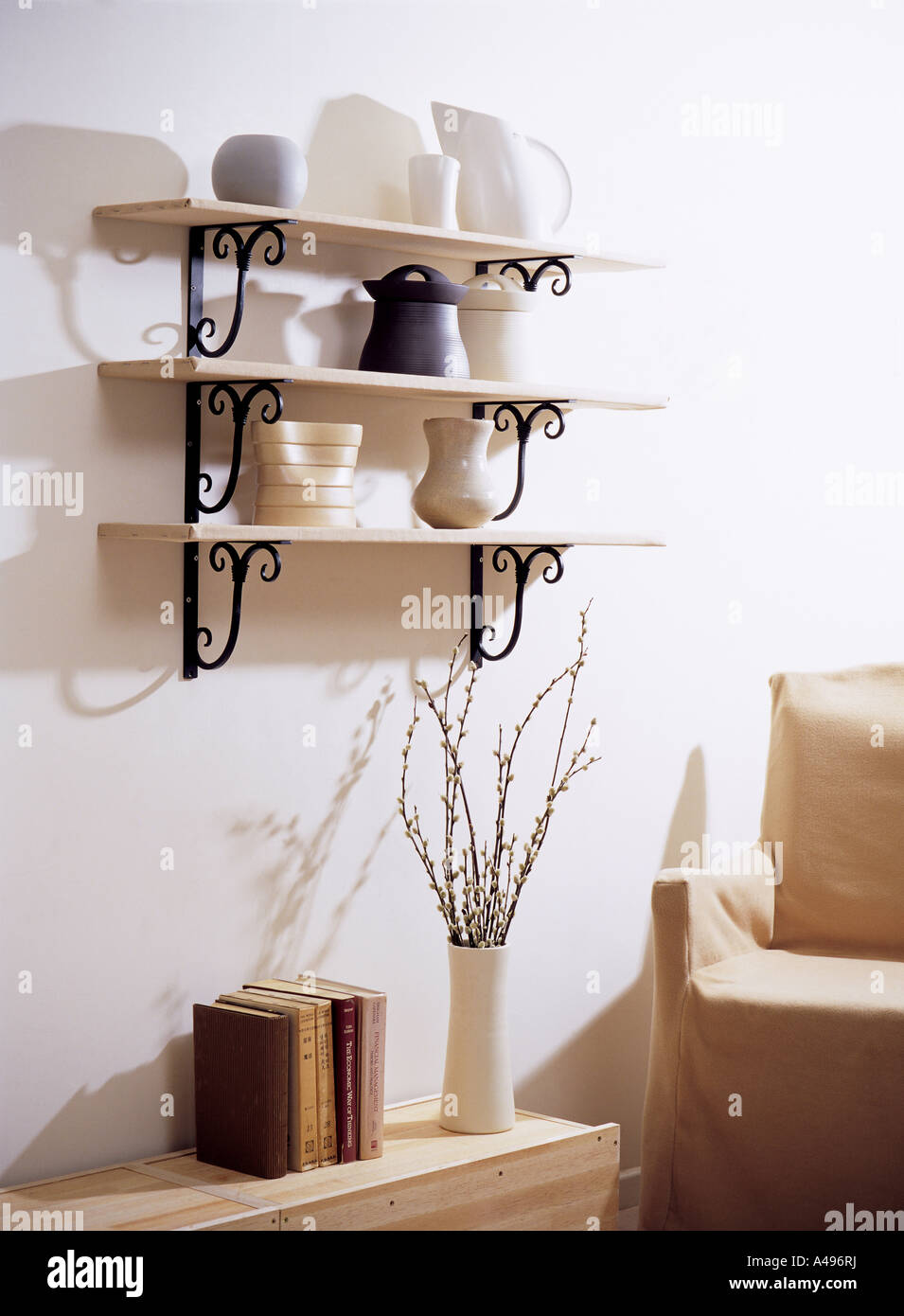 Ceramic vases on a shelf Stock Photo Alamy