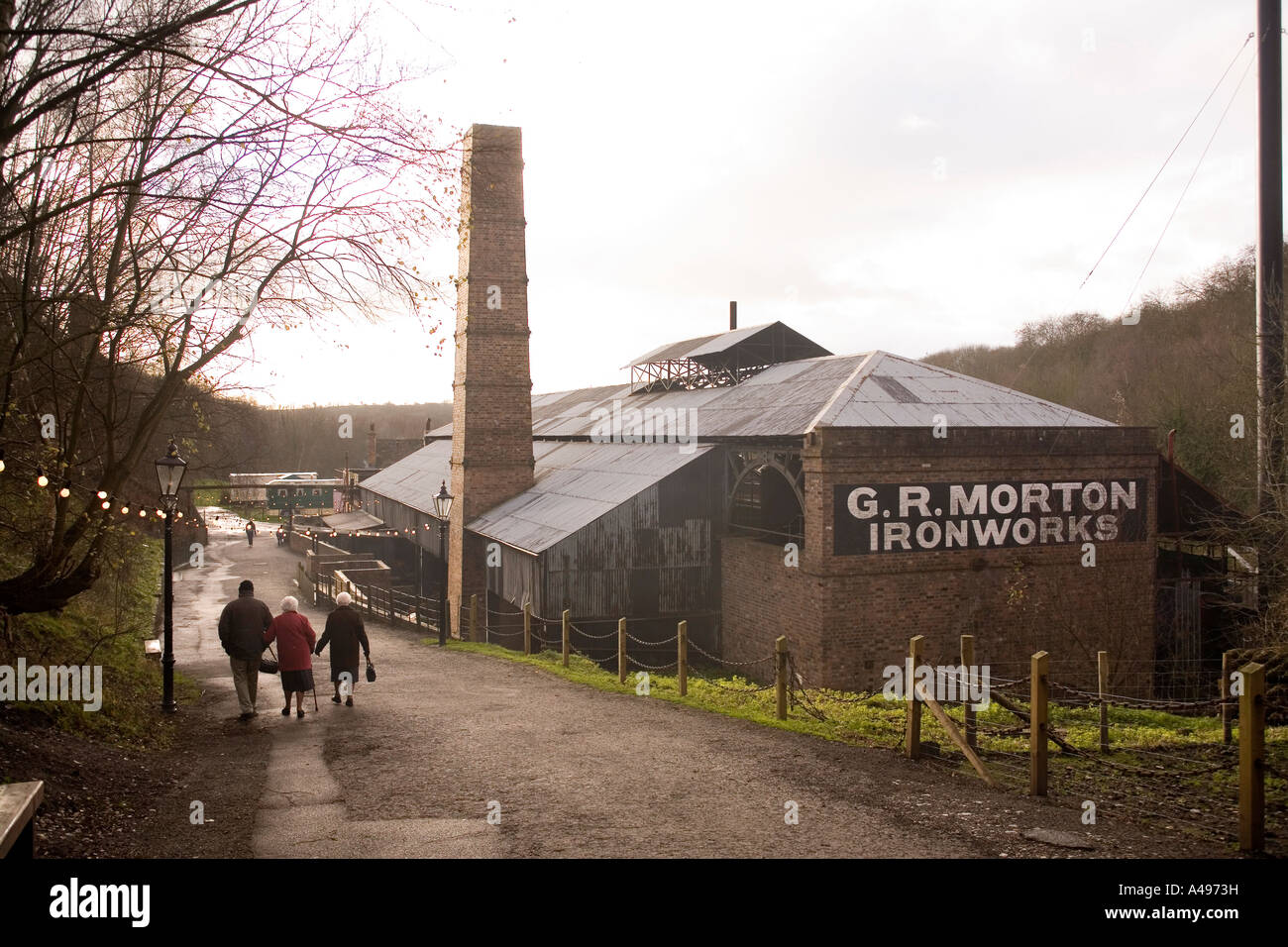 UK Shropshire Ironbridge Blists Hill museum at Christmas Mortons