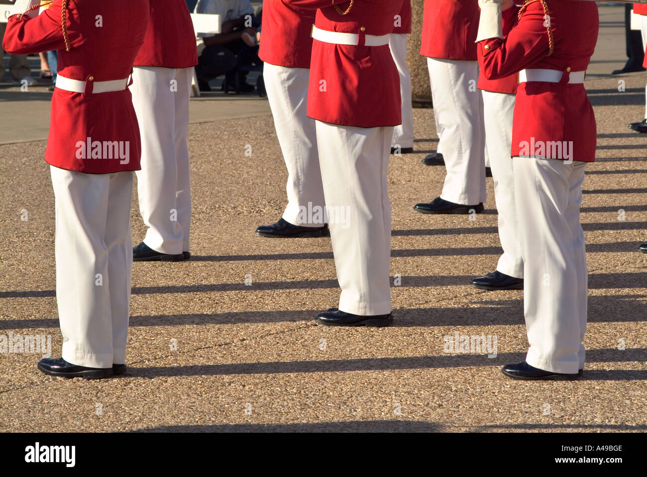 Military band marching at the Texas State Fair Stock Photo