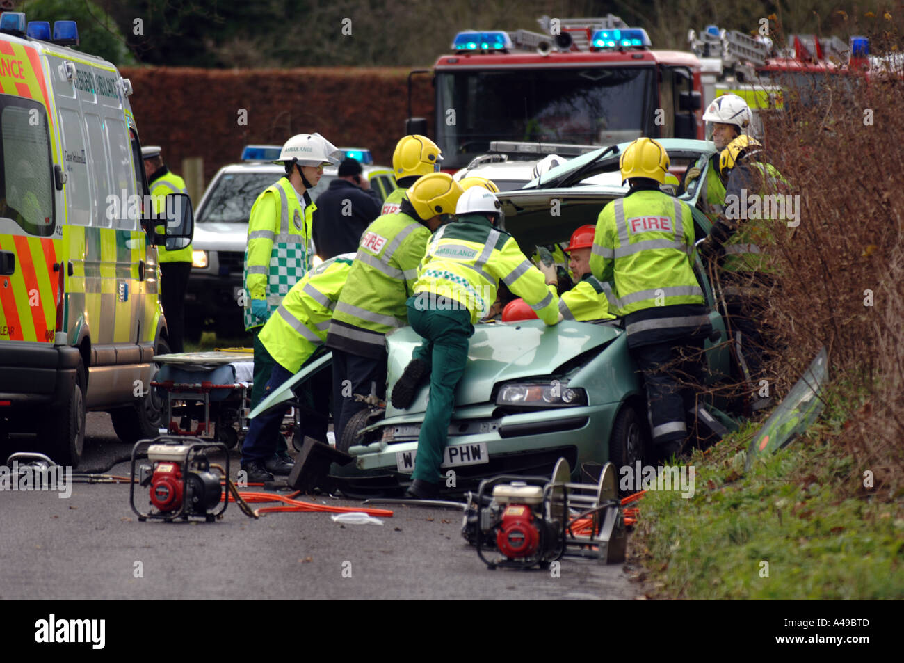 Car crash road traffic accident crash rta rtc Stock Photo