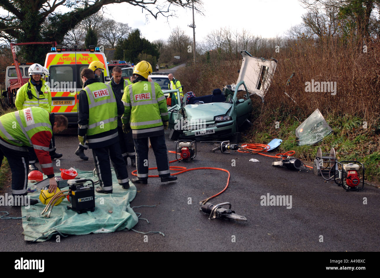 Car crash road traffic accident crash rta rtc Stock Photo