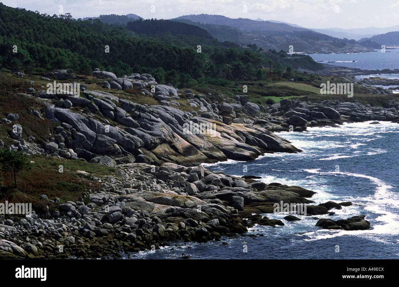 Atlantic Coast of Galicia near Cabo Udra Northwest Spain Europe Stock Photo