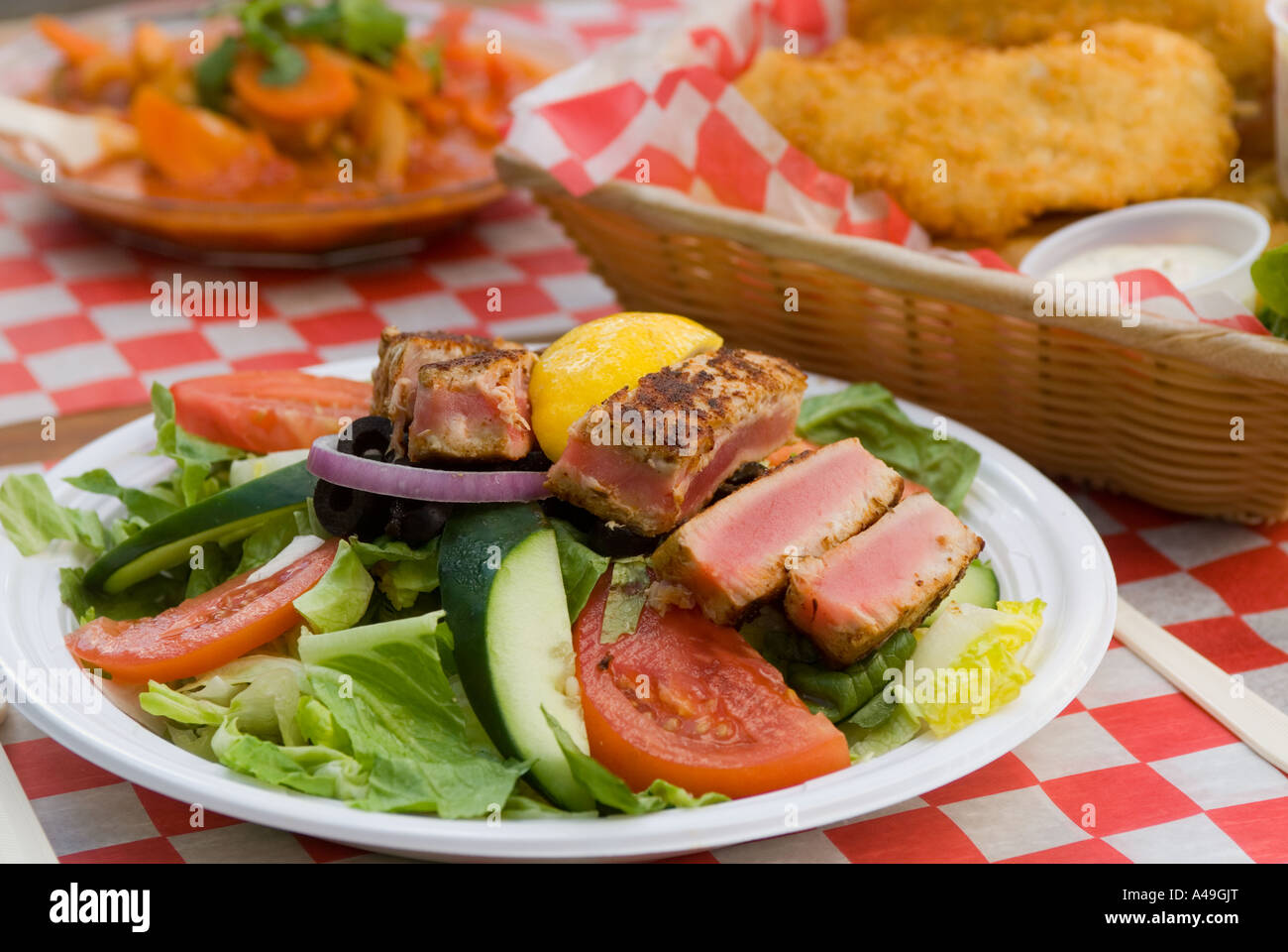 USA Florida Keys Catch of day Fresh fish served at the Hog Fish Bar