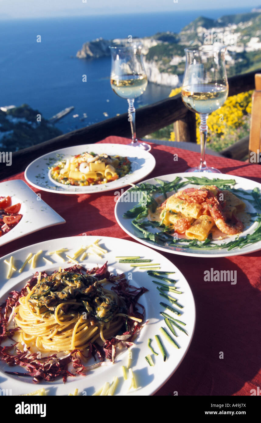 Terrace Il Tramonto restaurant Ponza island Lazio Italy Stock Photo