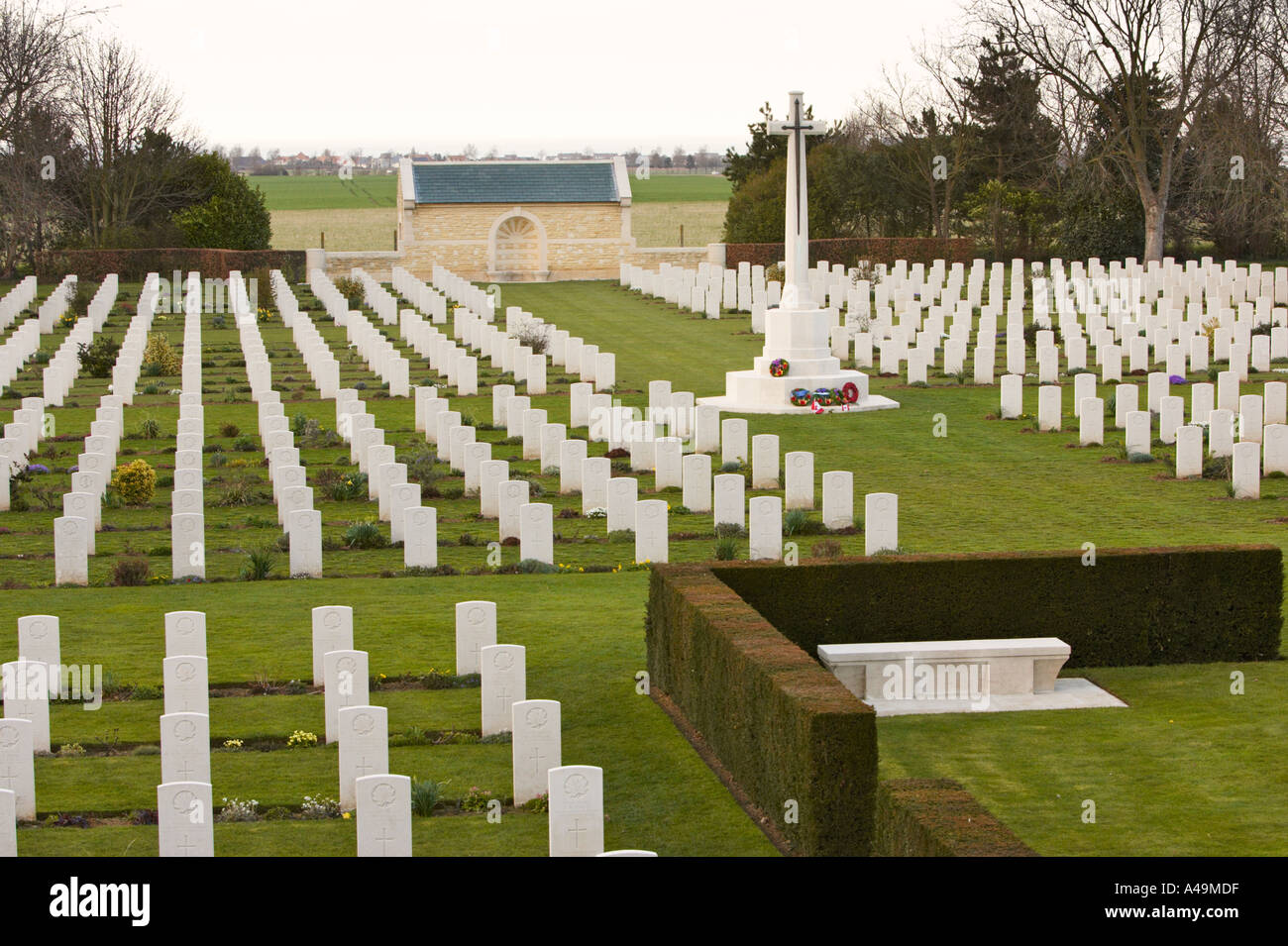 War Graves Canadian cemetery at Beny Sur Mer Normandy France Stock Photo