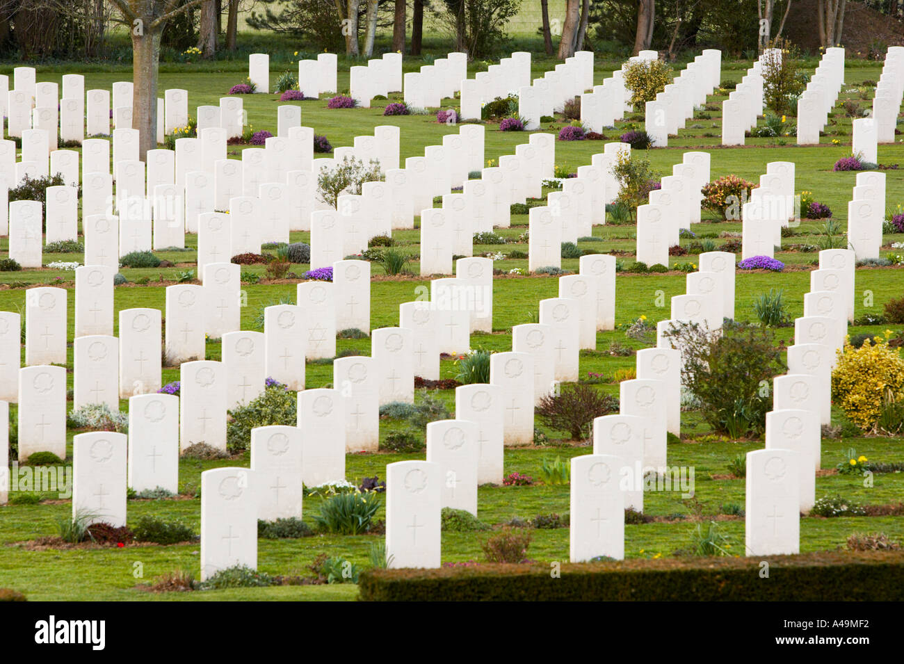 War Graves Canadian cemetery at Beny Sur Mer Normandy France Stock Photo