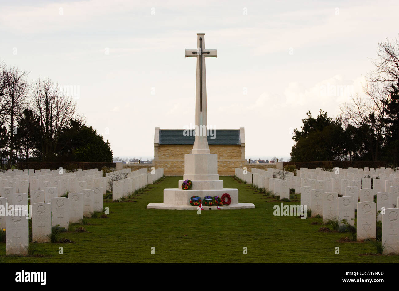 War graves Canadian cemetery at Beny Sur Mer Normandy France Stock Photo