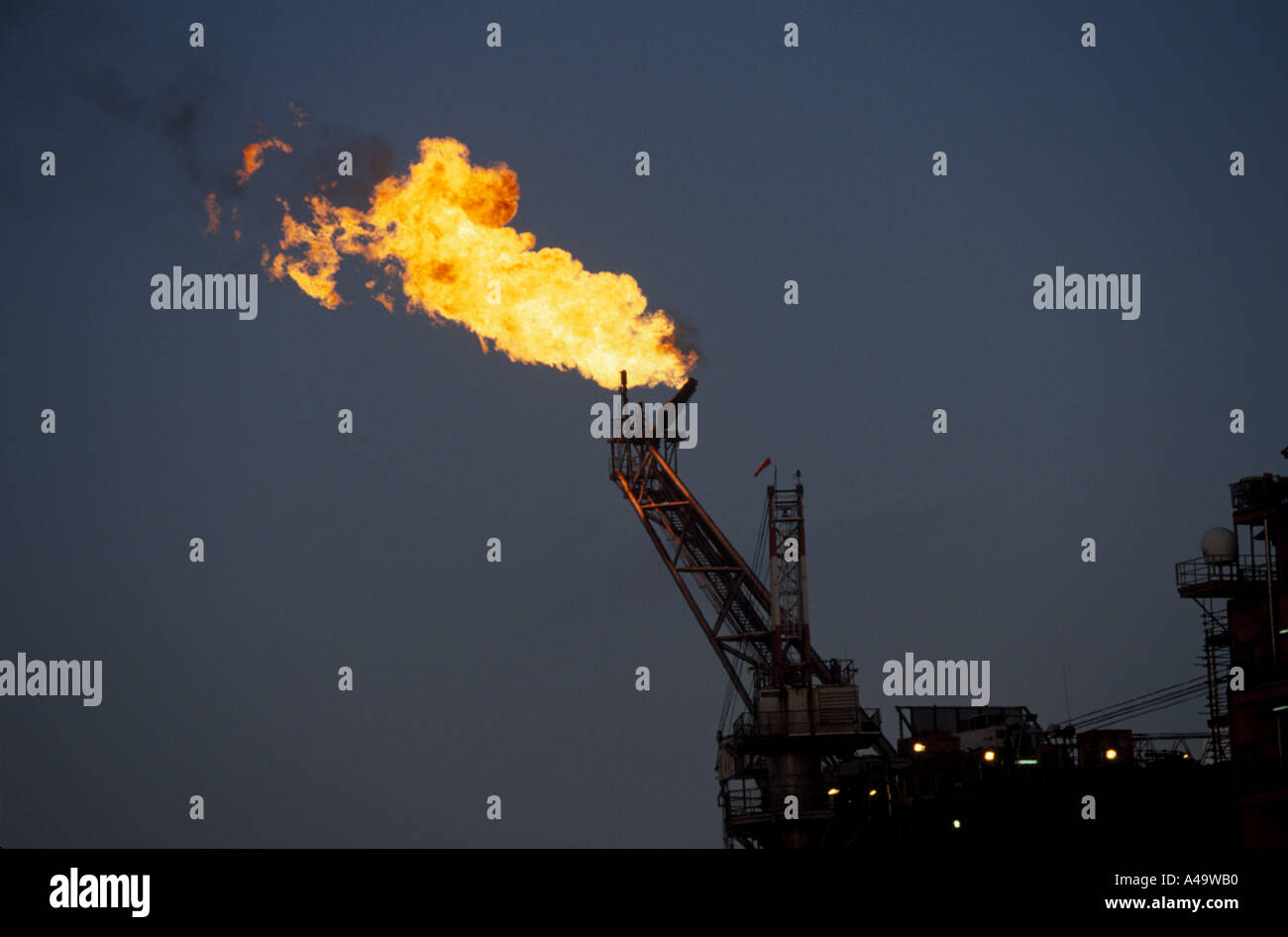 burning off gas north sea Stock Photo Alamy