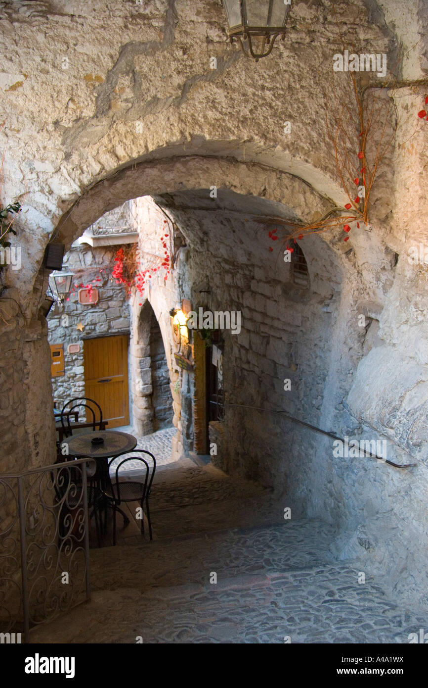 A lane Apricale Ligury Italy Stock Photo Alamy