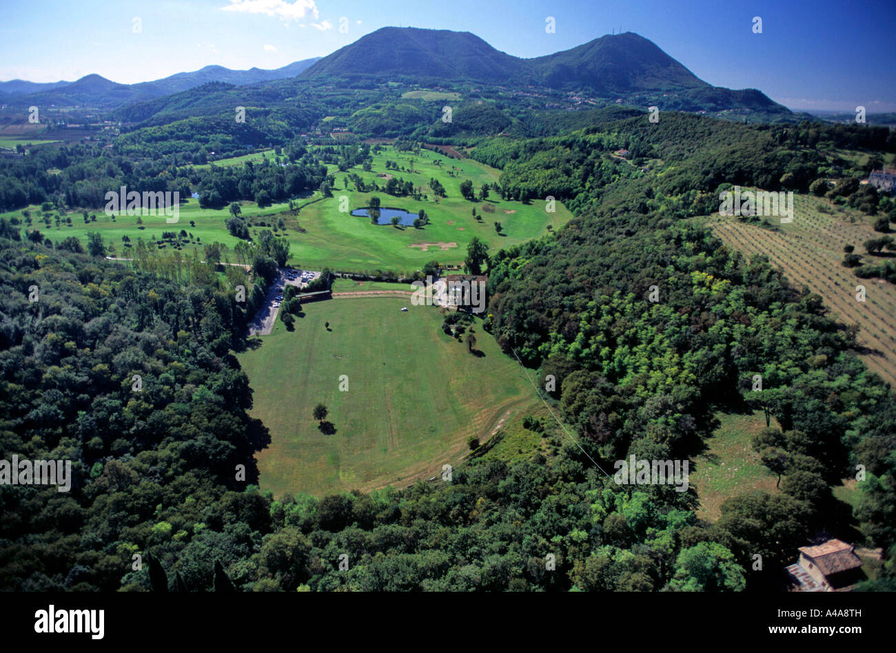 Aerial view of Frassanelle Golf Club Euganean Hills Padua Veneto Italy  Stock Photo - Alamy