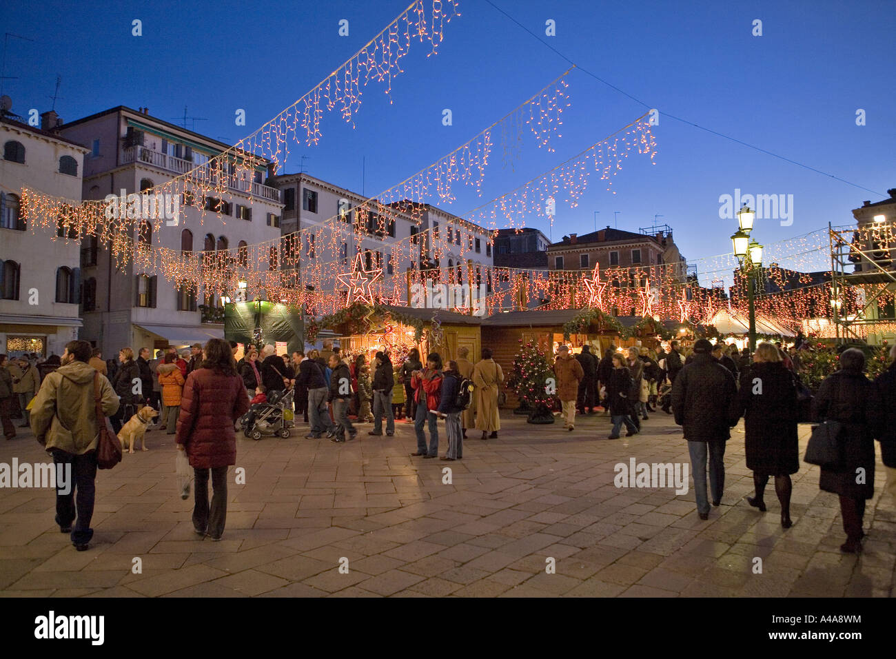 Christmas market Venice Italy Stock Photo Alamy