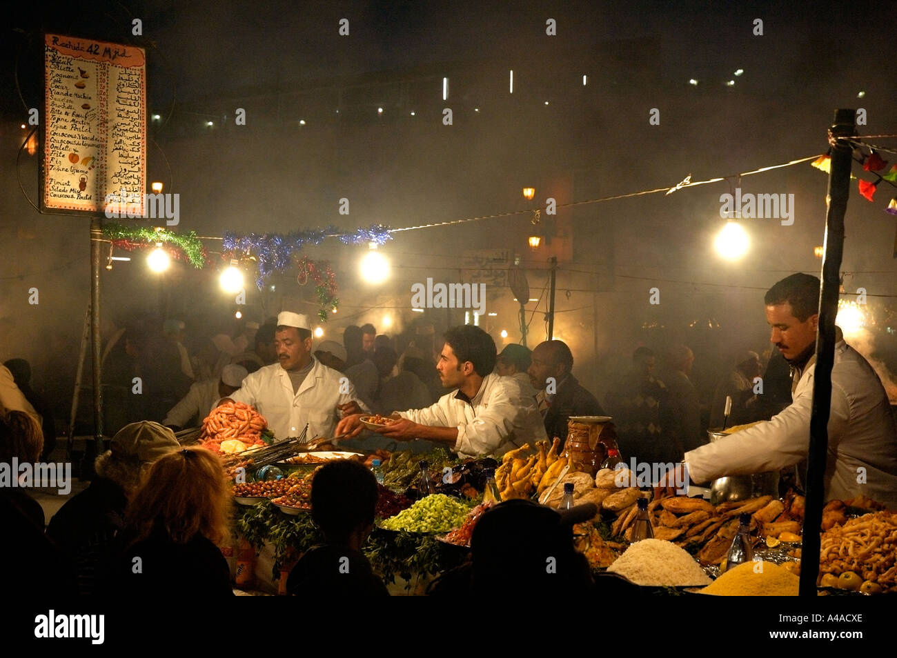 Food stall Djema el Fna Marrakech Stock Photo