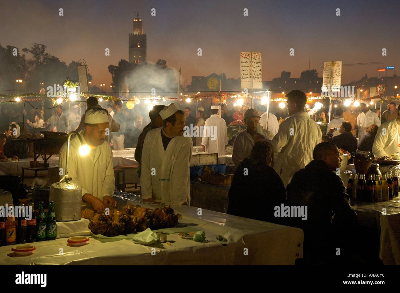 Food stall Djema el Fna Marrakech Stock Photo