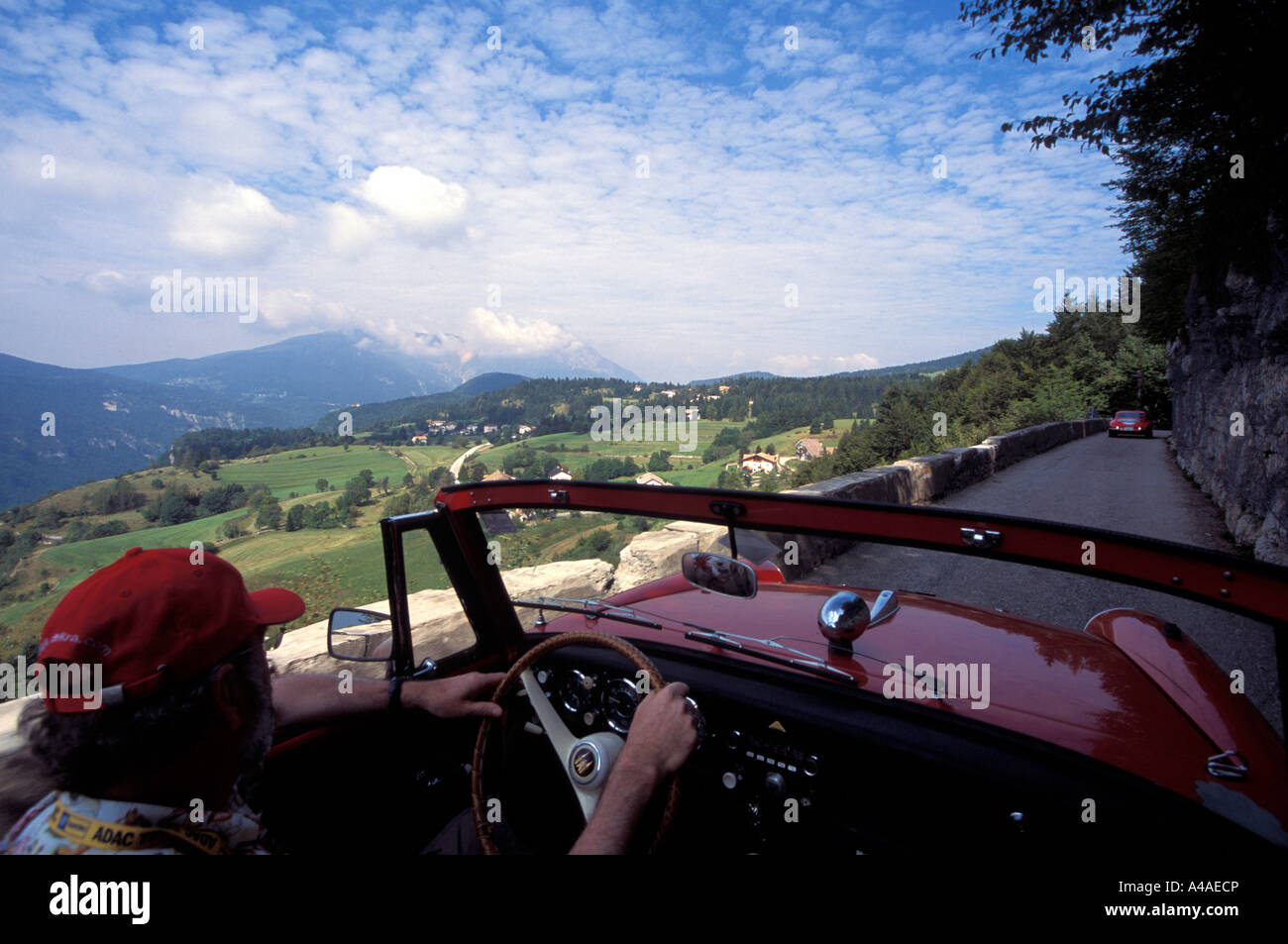 Veteran car Folgaria plateau Trentino Alto Adige Italy Stock Photo