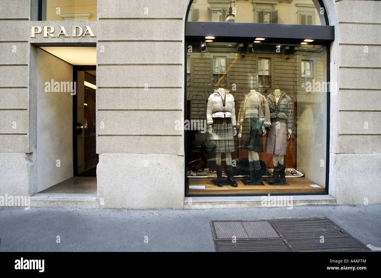 Prada shop Montenapoleone street Milan Lombardy Italy Stock Photo - Alamy