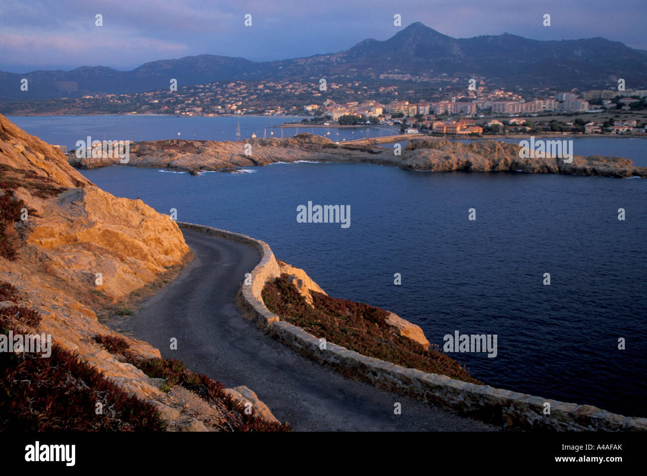 Ile Rousse promenade Corsica island France Europe Stock Photo