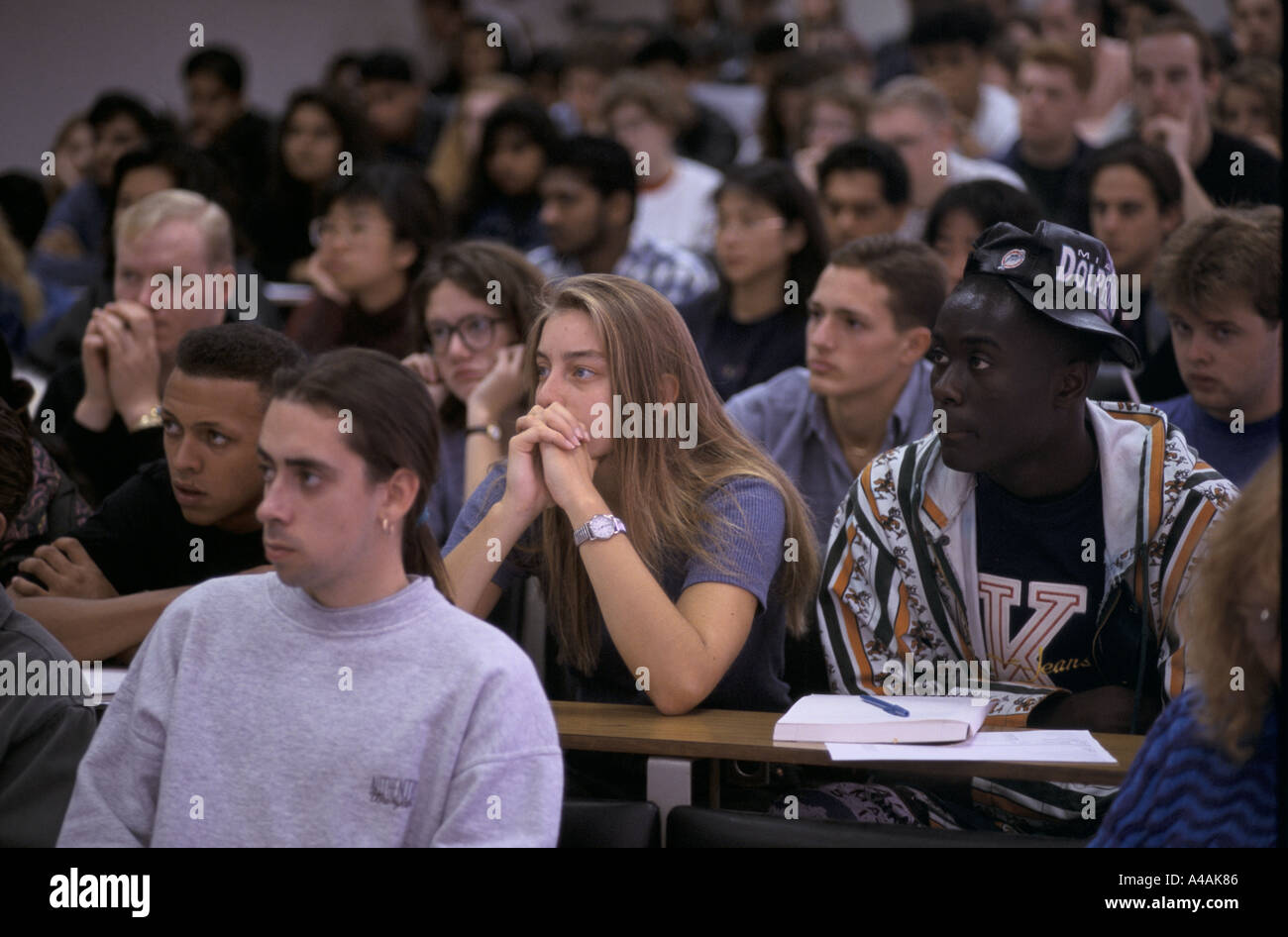 first year students at a lecture Luton university - now Bedfordshire University Stock Photo