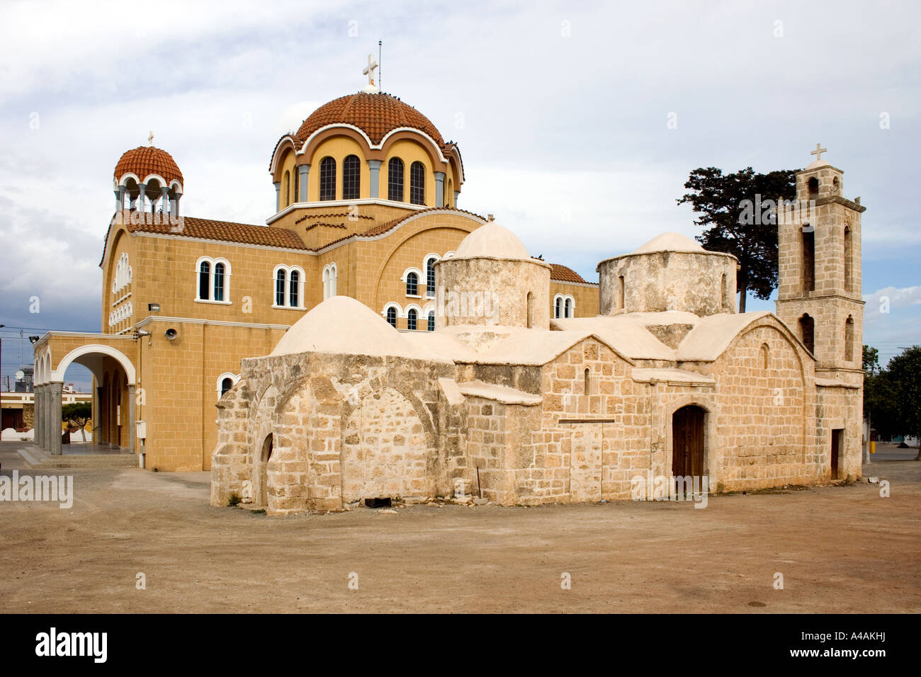 Old and new church in Frenaros Cyprus Stock Photo Alamy