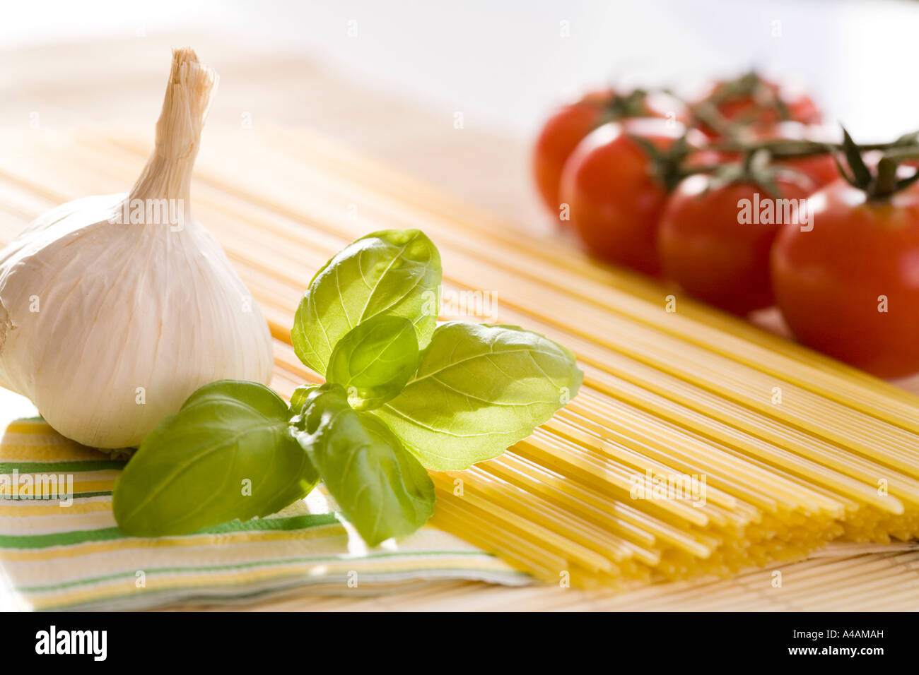 Ingredients for spaghetti and Italian tomato sauce Stock Photo Alamy