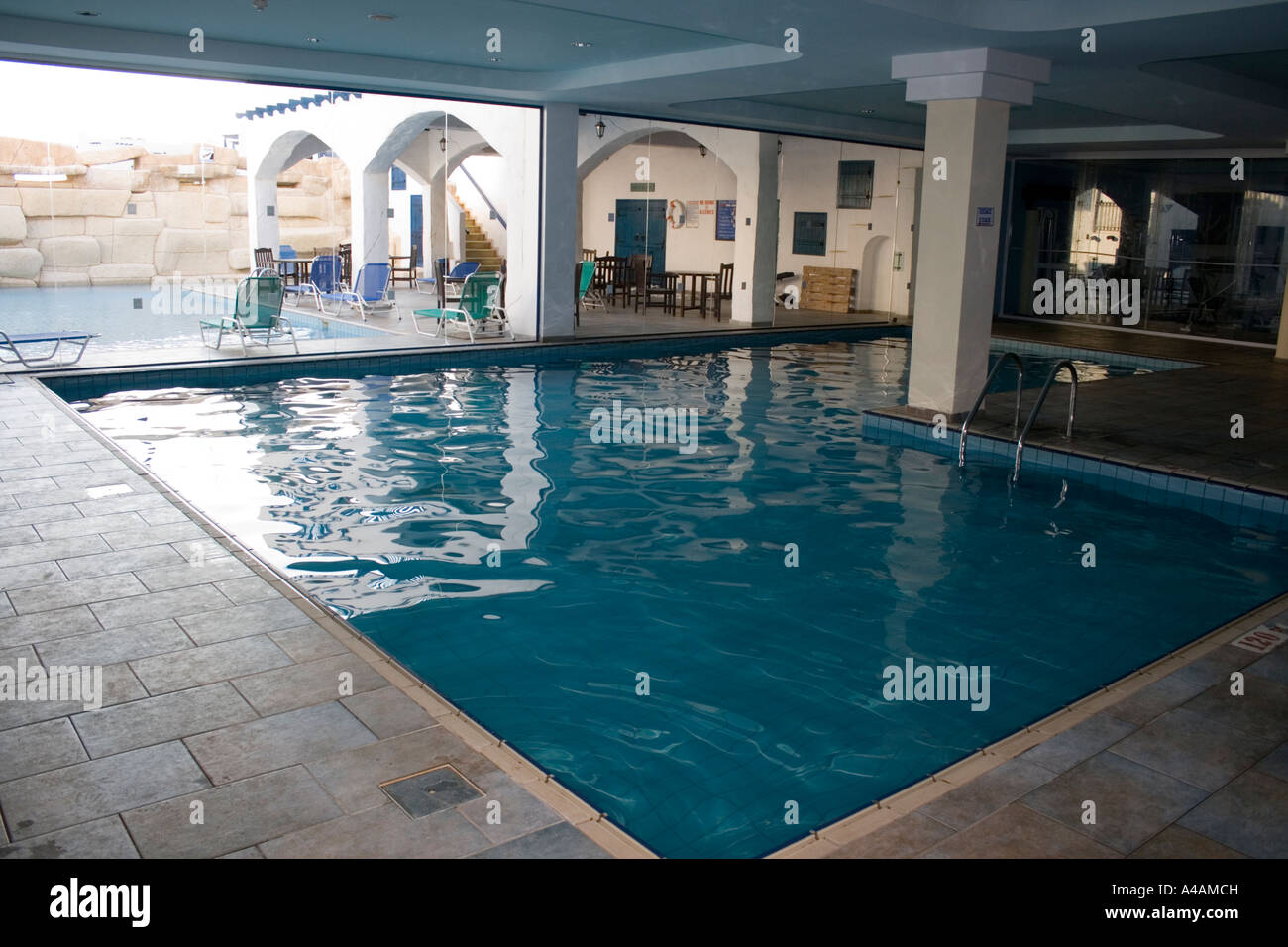 Hotel Indoor Swimming Pool Agia Napa Cyprus Stock Photo Alamy