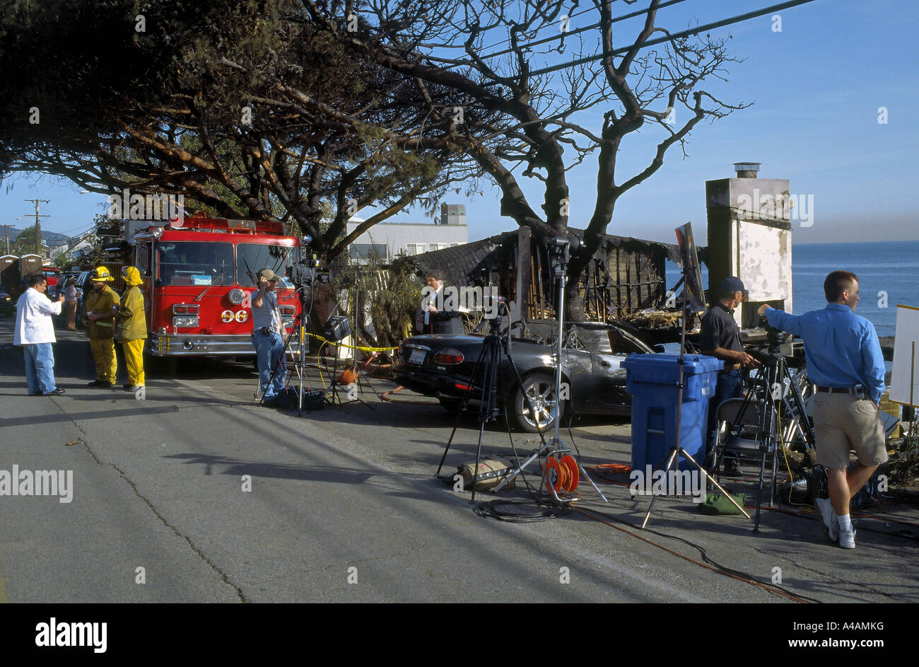 Aftermath of fire in Malibu, California, which destroyed several celebrity homes winter of 2006-2007 Stock Photo
