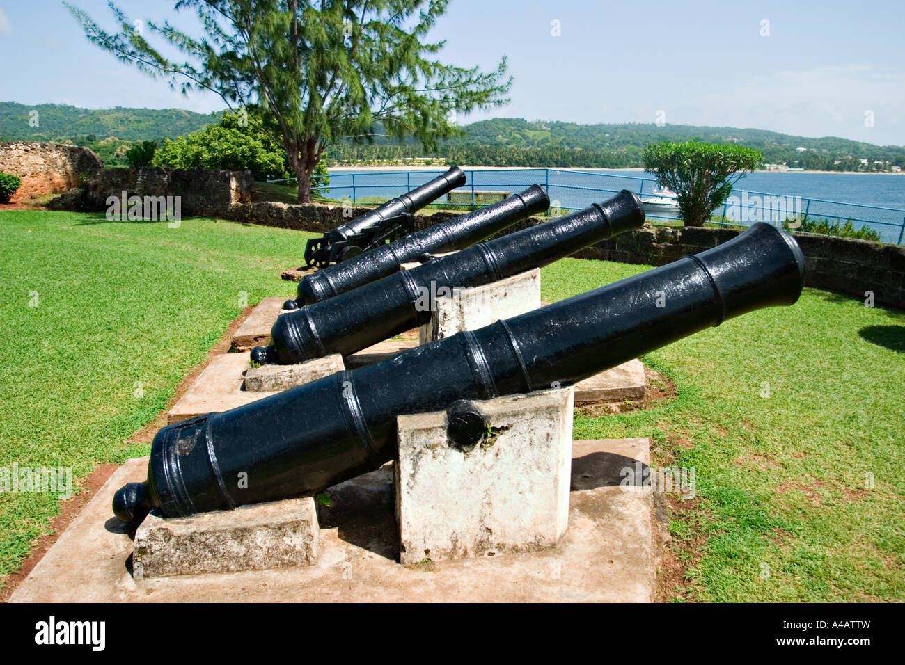 Cannons at Fort James, Tobago, Trinidad and Tobago, Caribbean Stock Photo