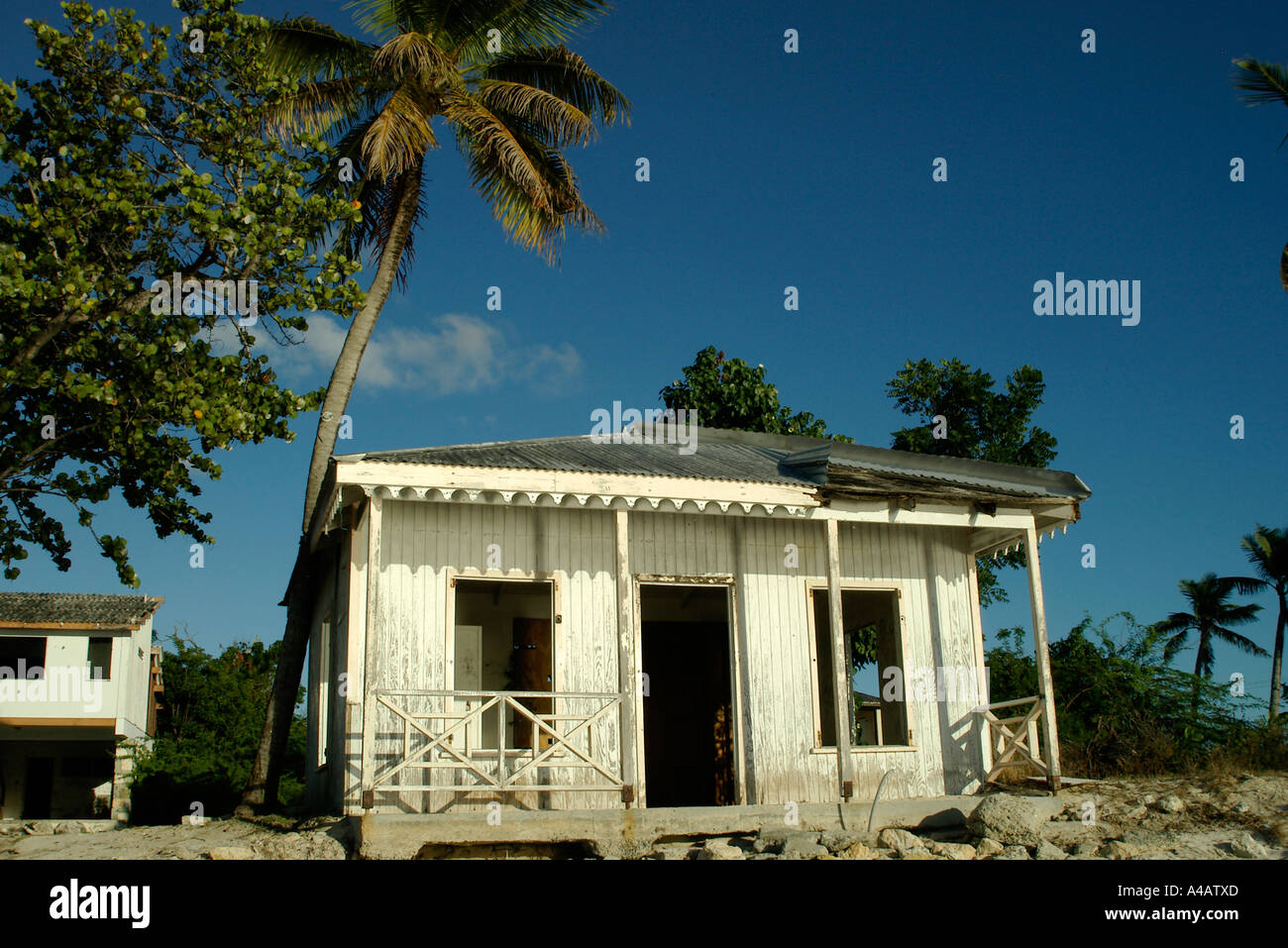 antigua huts on the water