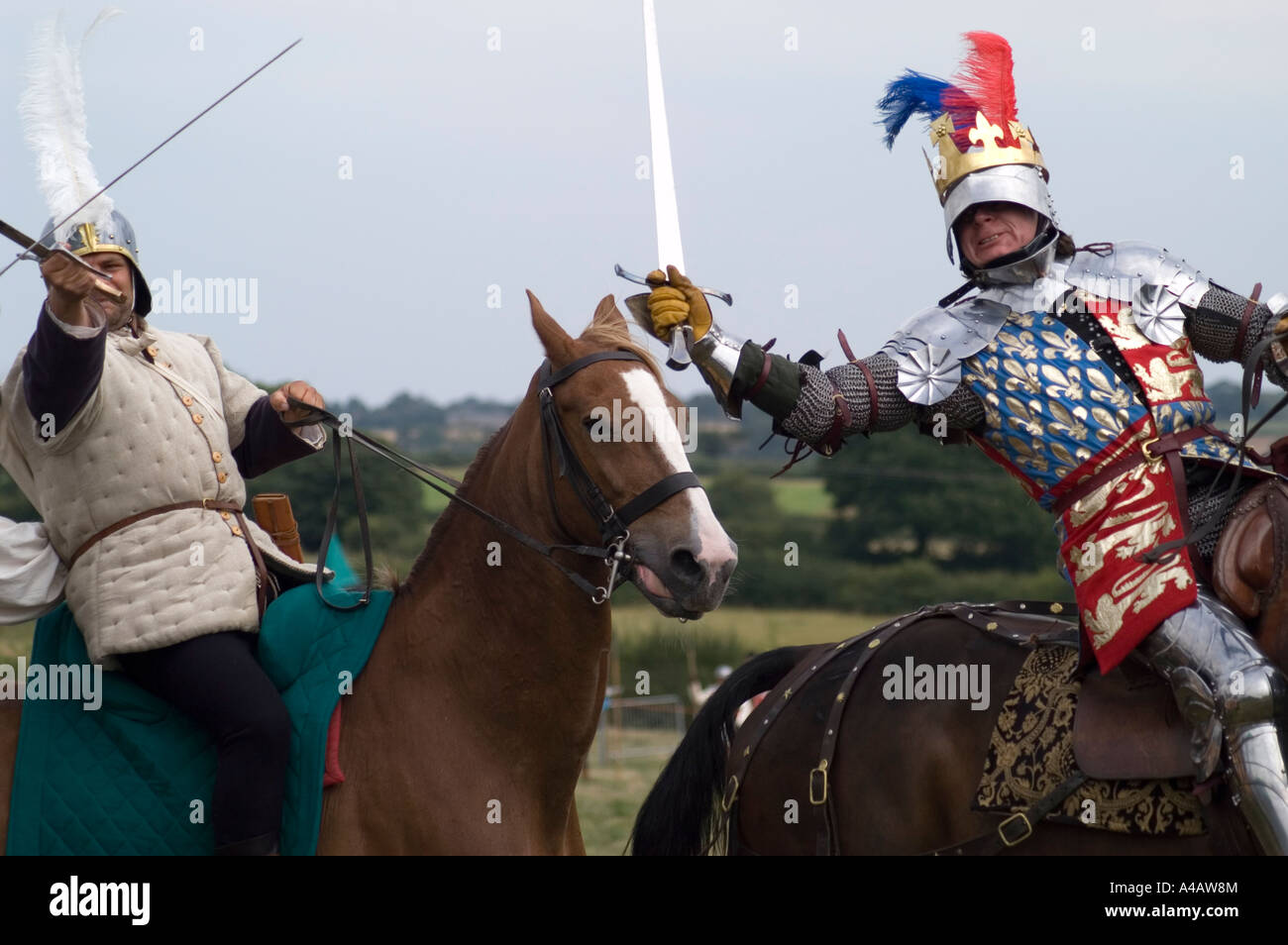 Richard III at a re enactment of the battle of Bosworth Field ...