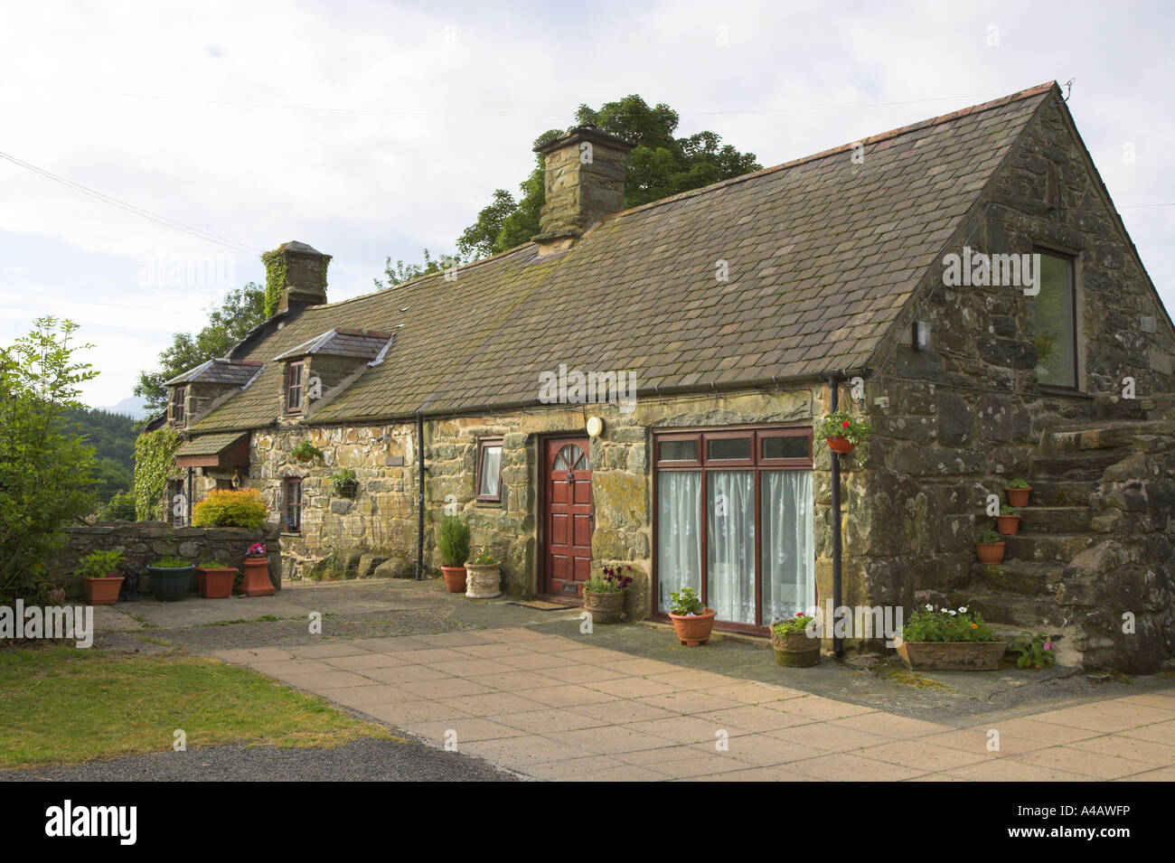 Welsh Cottage at Maes y Clawdd Stock Photo