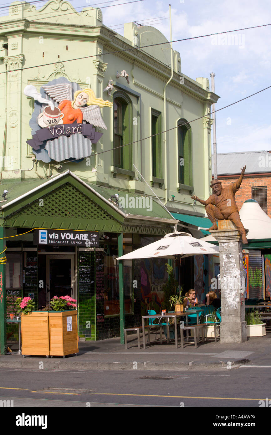 Cafe via Volare on Brunswick Street in Melbourne Australia Stock Photo
