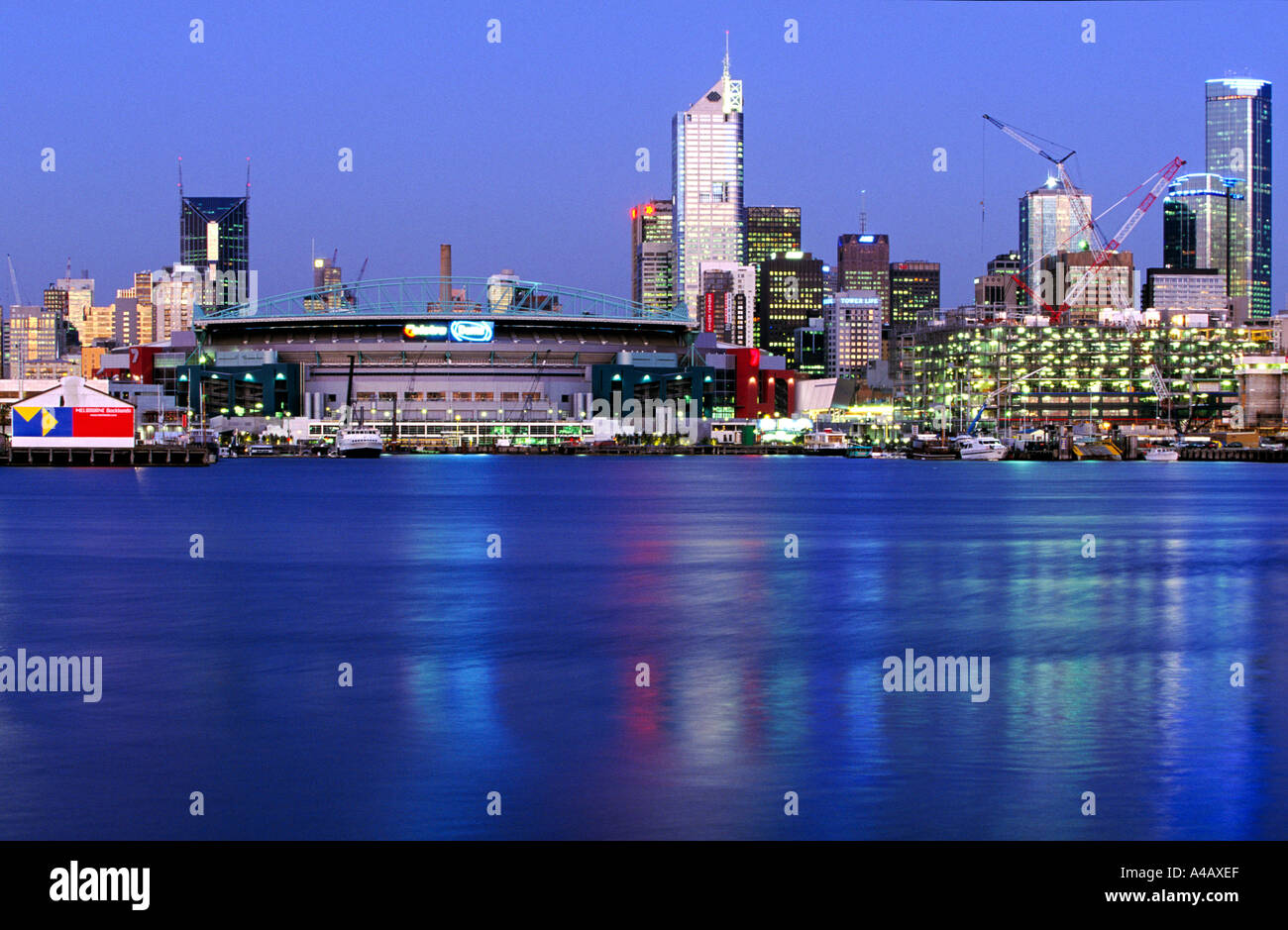 View of CBD, Melbourne Docklands, Melbourne,  Yarra River,  Victoria, Australia, horizontal, Stock Photo