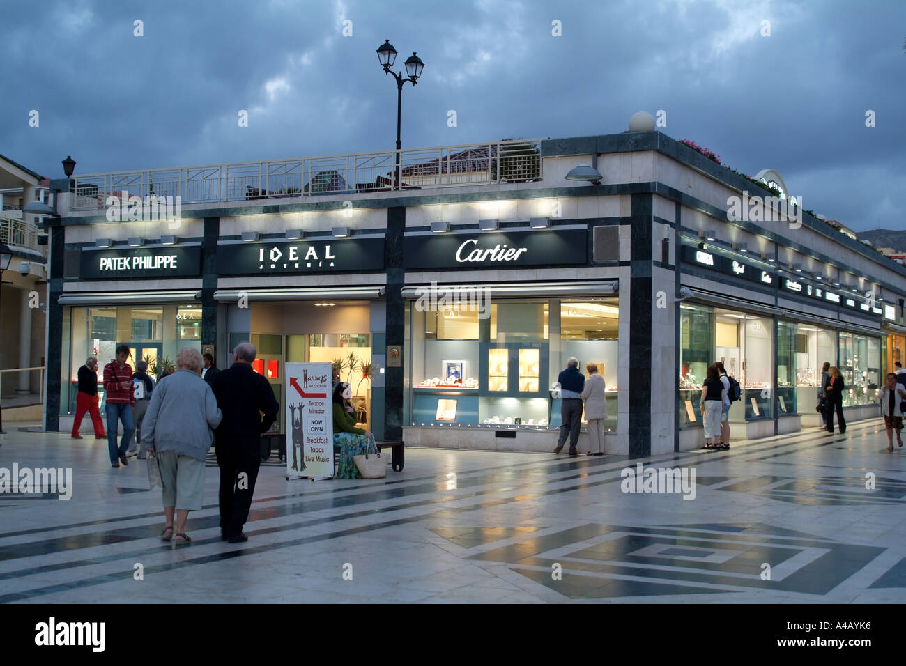 Las Americas resort in Tenerife Canary Islands Spain. night time shopping  mall Americas Plaza Stock Photo - Alamy