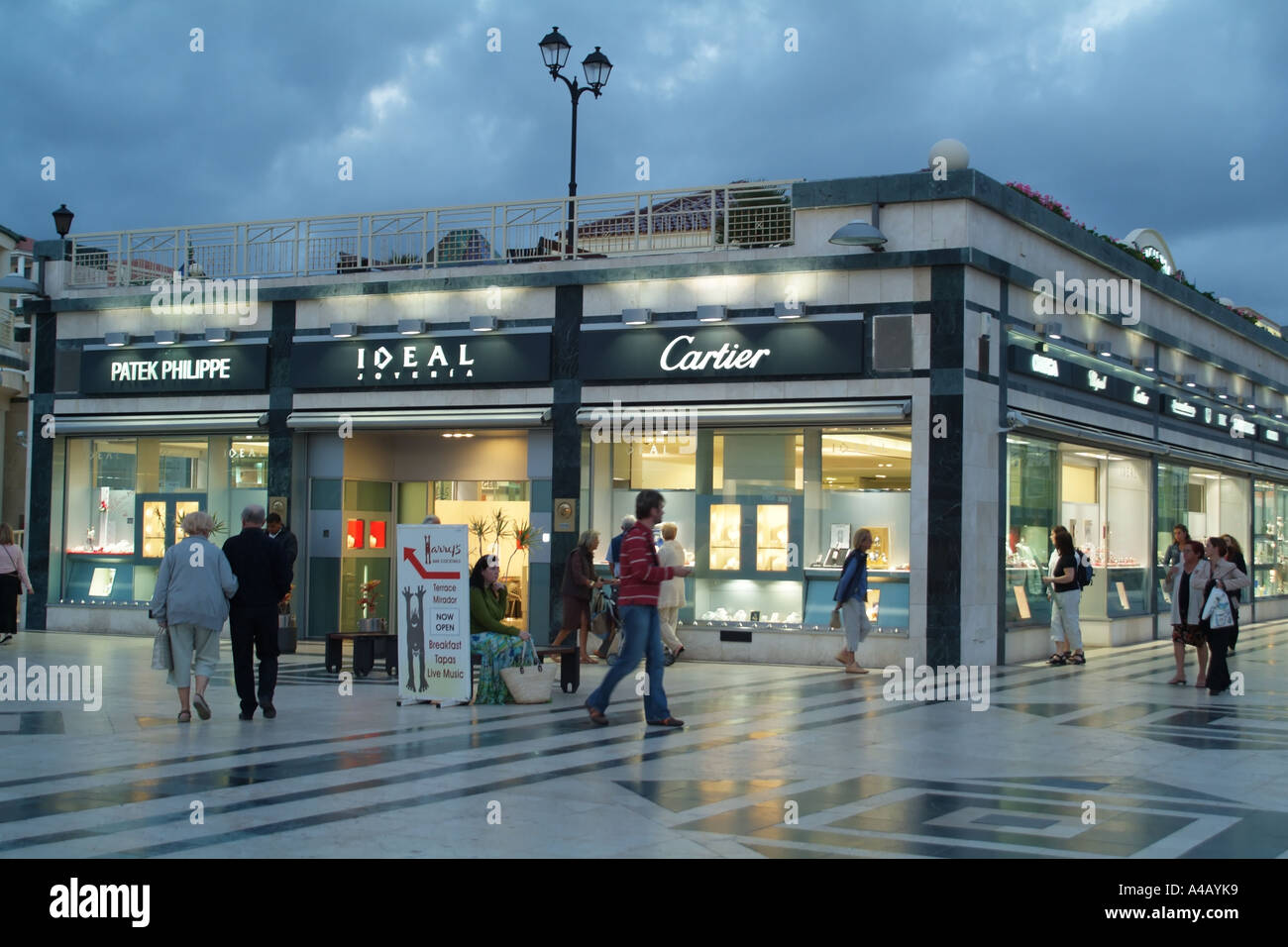 Las Americas resort in Tenerife Canary Islands Spain. night time shopping  mall Americas Plaza Stock Photo - Alamy