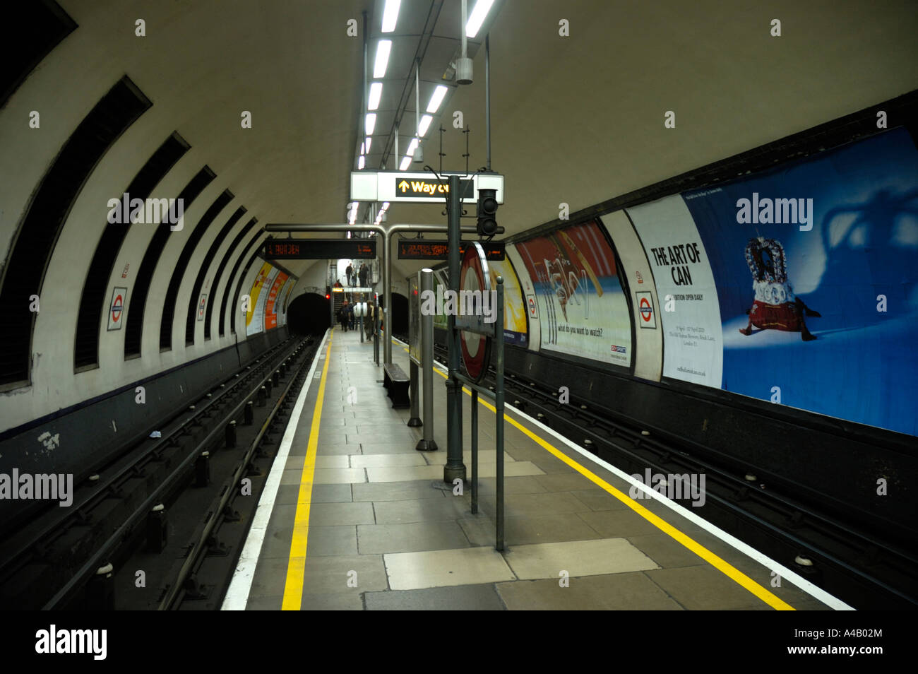 View of the platform at Clapham North underground station in South London, England, United Kingdom Stock Photo