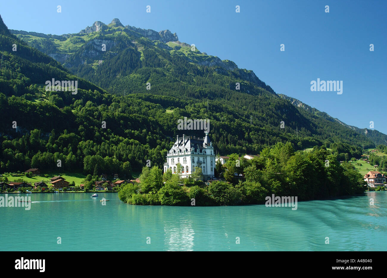 View across Lake Brienz near Interlaken in Switzerland Stock Photo - Alamy