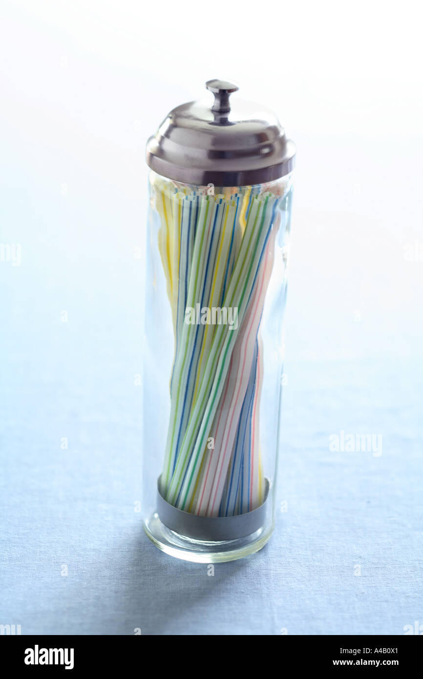 Classic straw dispenser Stock Photo