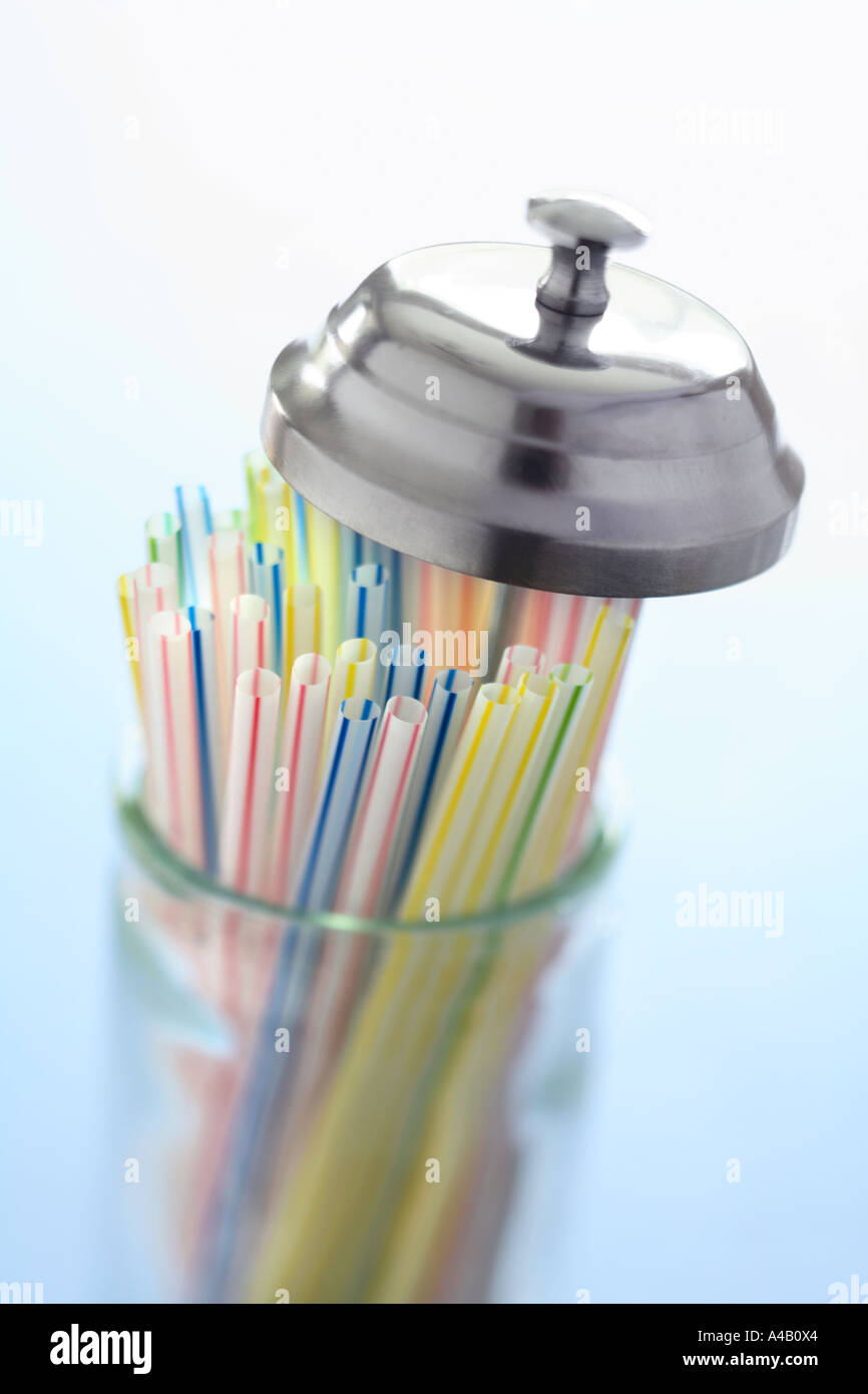 Straw dispenser Stock Photo