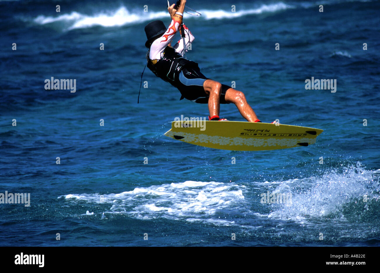 Kiteboarding on Oahu Hawaii Stock Photo Alamy