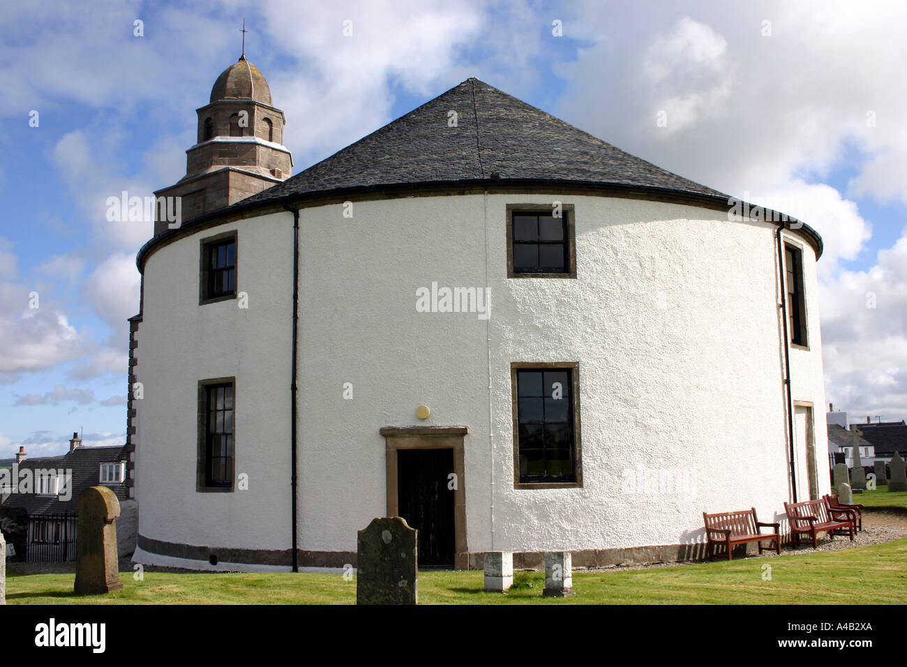 Round Church in Bowmore on Island of Islay in Scotland Stock Photo