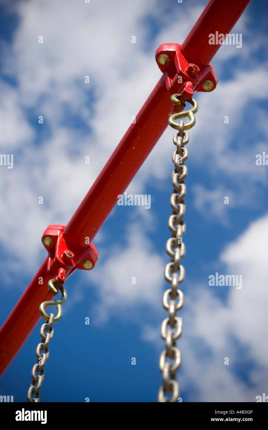 chains on a swing Stock Photo Alamy