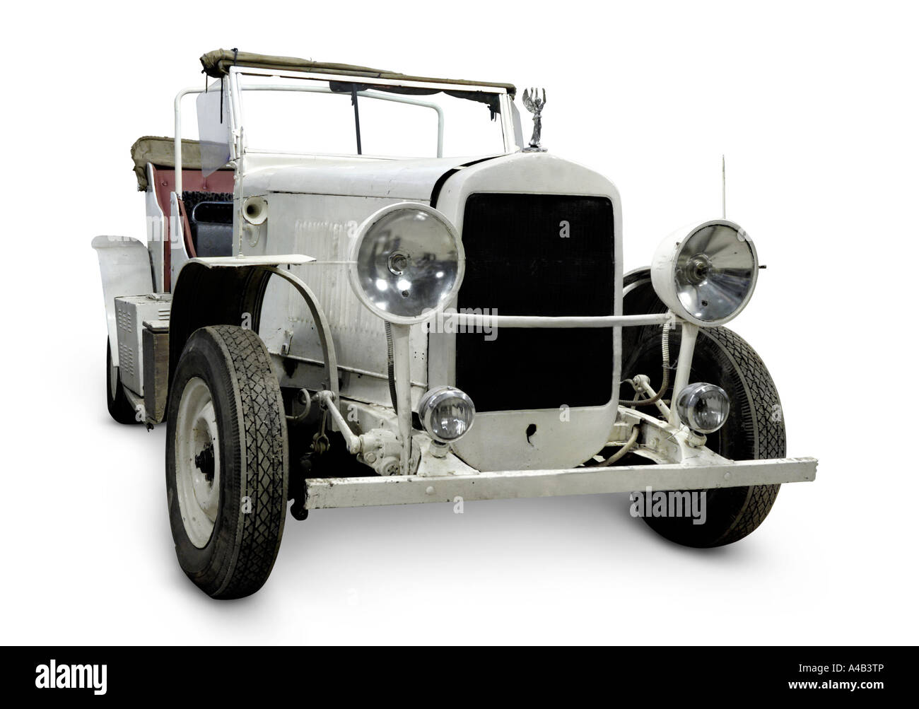White Vintage Car isolated Stock Photo Alamy