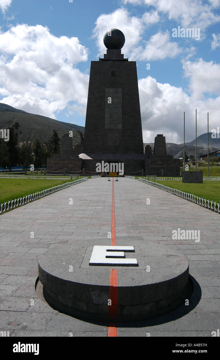 Monument Mitad del Mundo (the Middle of the World) on the equator line